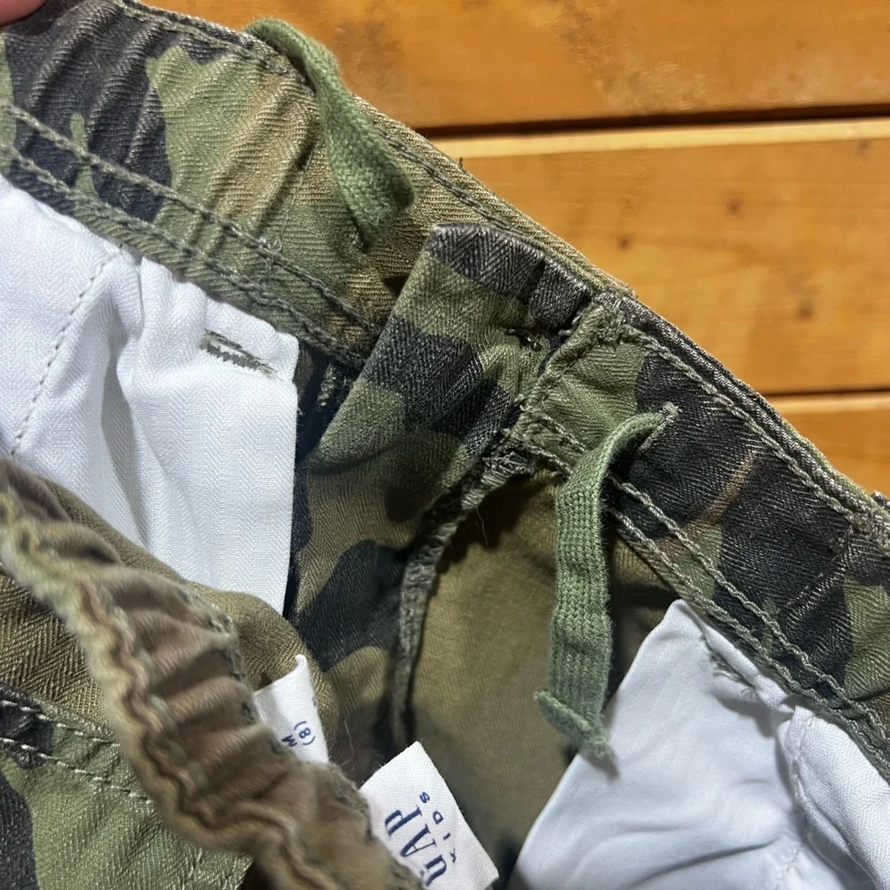 GAP Kids Camo Carpenter Pants Double Knee Size M (8) Adjustable Waist